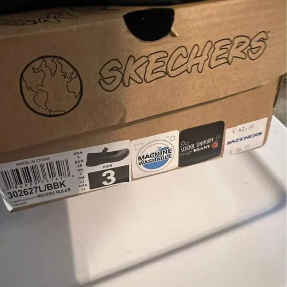 Uniform black sketcher shoes size 3